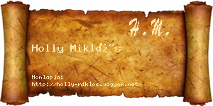 Holly Miklós névjegykártya